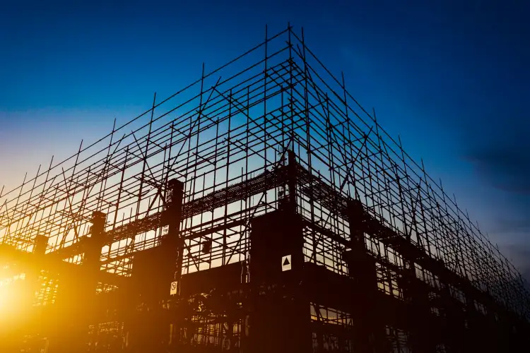 Construction professional on a modern building site