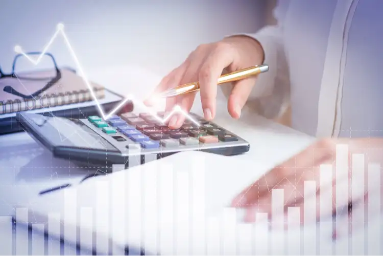 Accounting professional reviewing financial reports