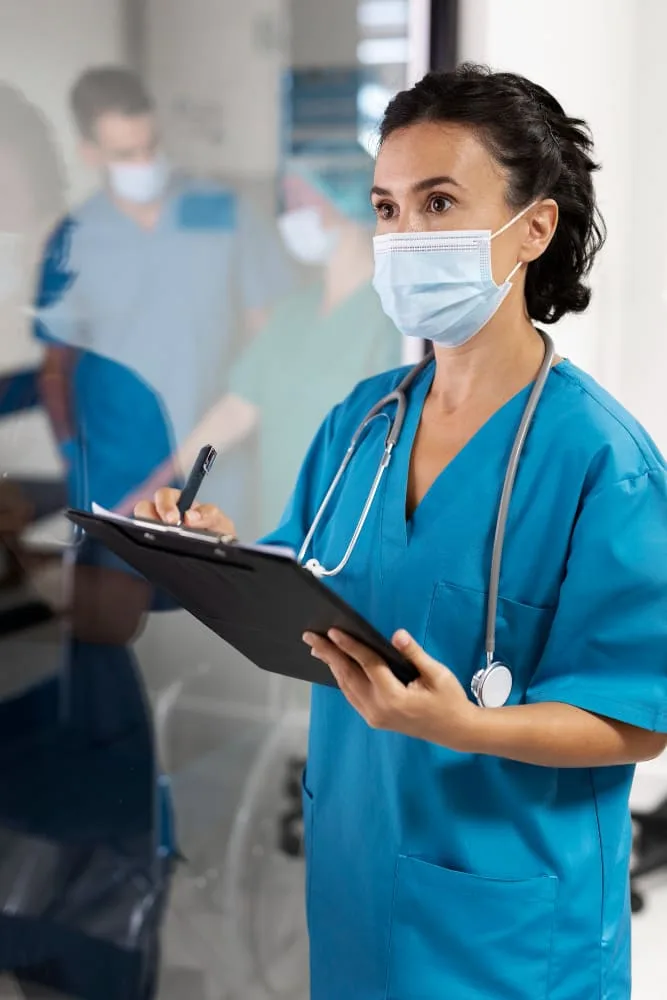 Healthcare professional providing patient care